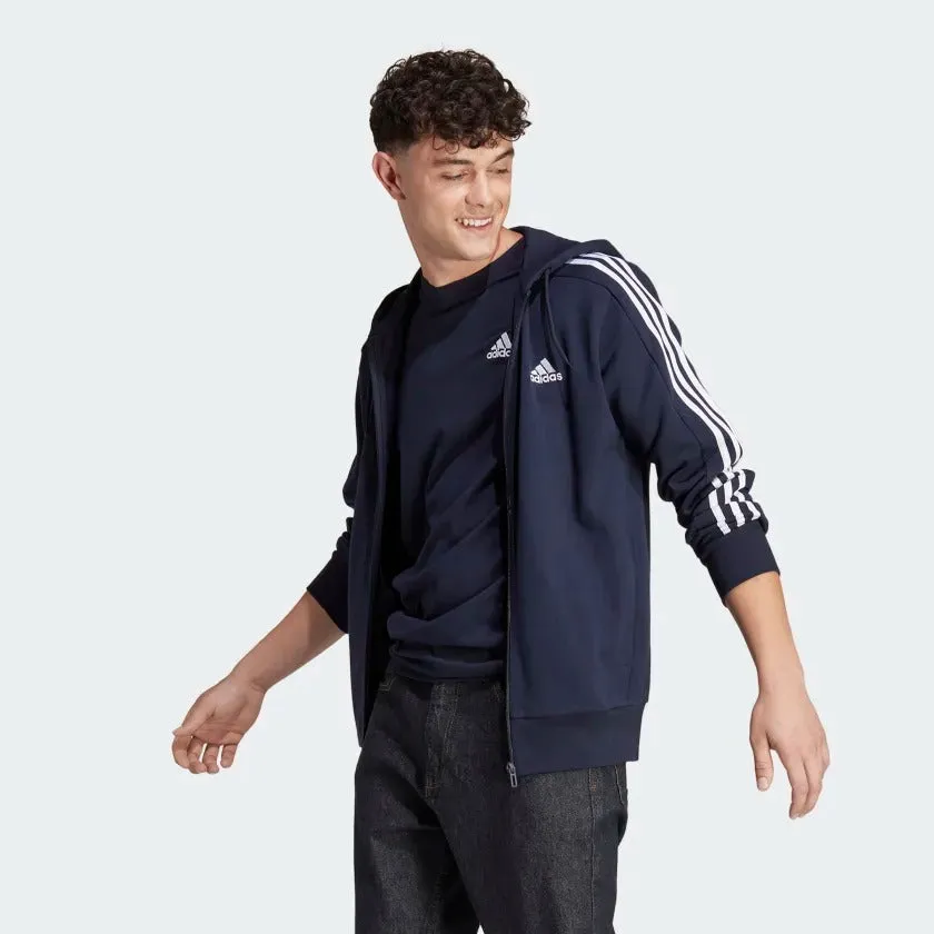 adidas Essentials French Terry 3-Stripes Full-Zip Men's Hoodie
