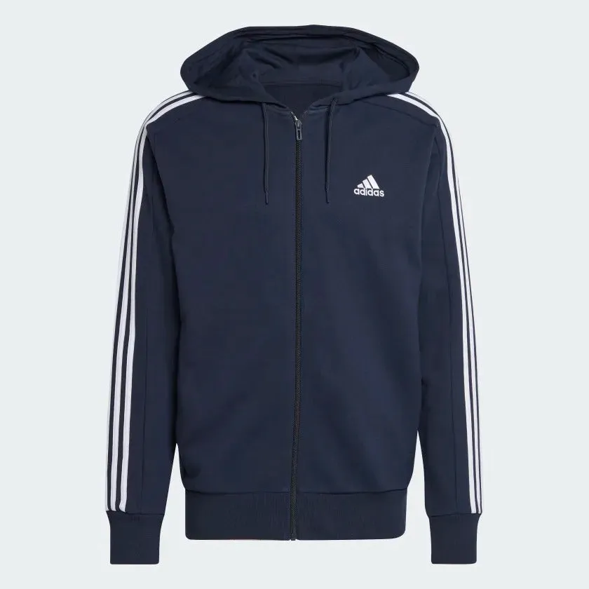 adidas Essentials French Terry 3-Stripes Full-Zip Men's Hoodie
