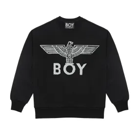 BOY EAGLE SCRIBBLE SWEATSHIRT - BLACK/WHITE