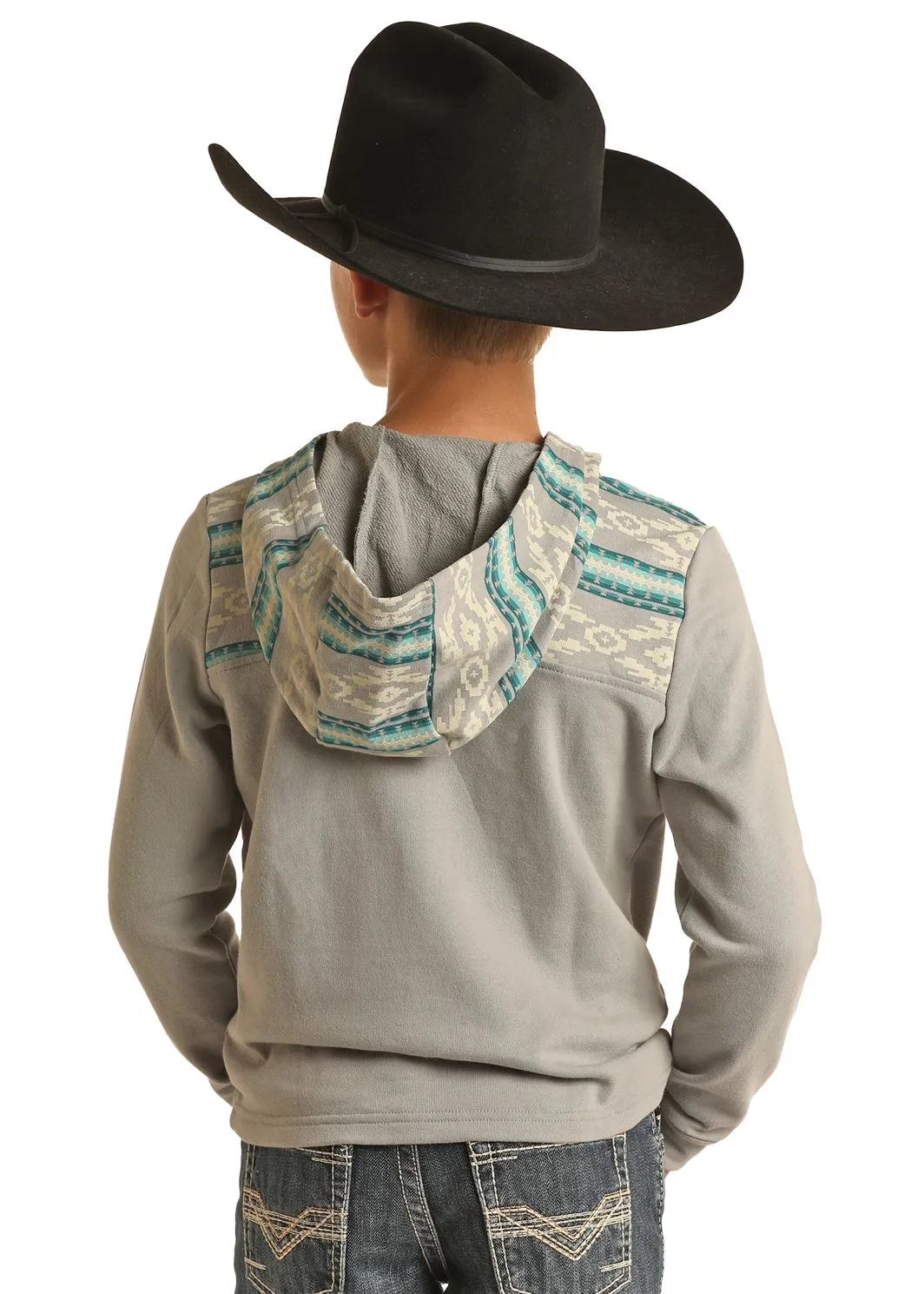 Boy's Rock & Roll Border Print Hoodie