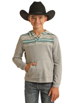 Boy's Rock & Roll Border Print Hoodie
