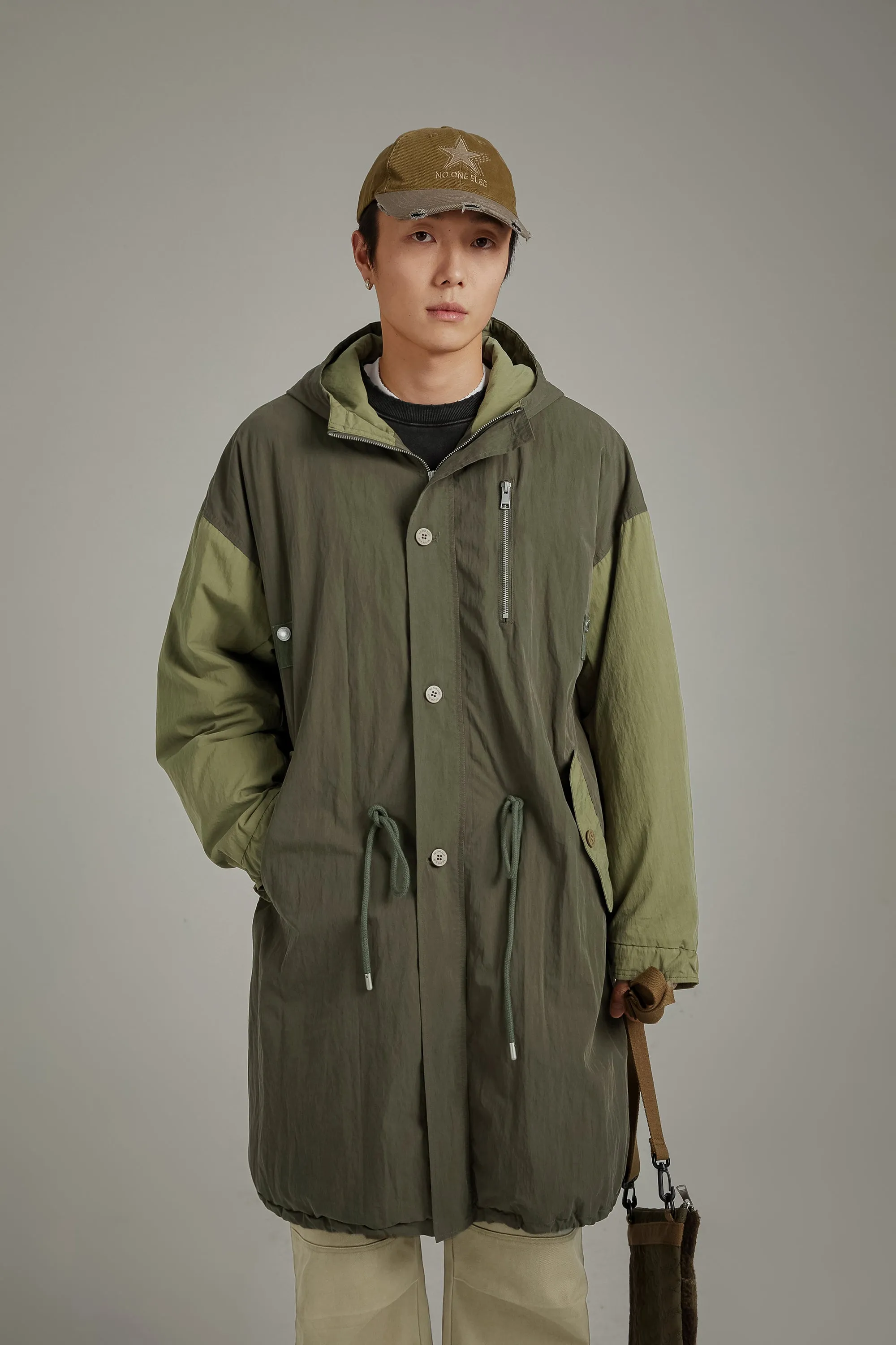 Color Combination Hooded Jacket