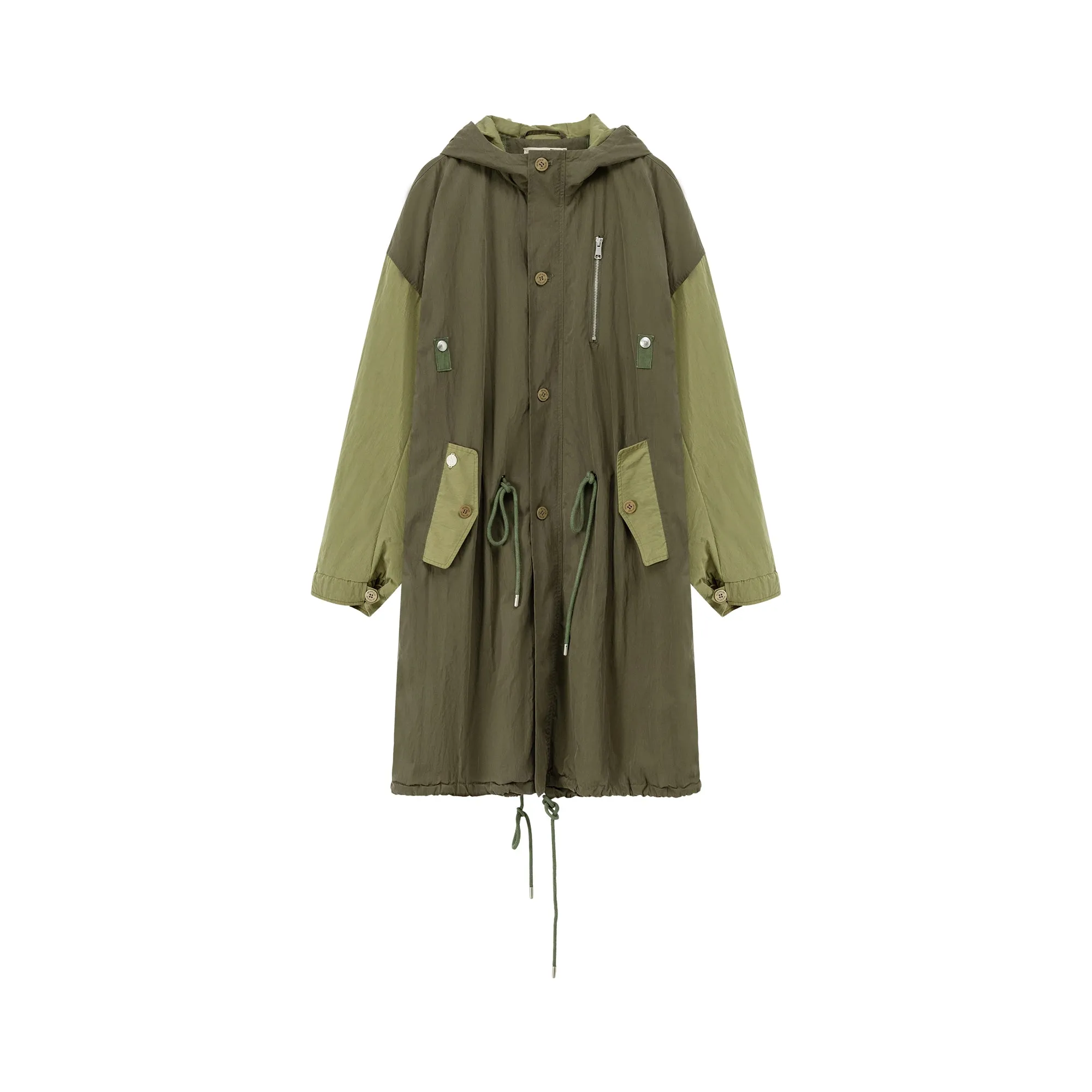 Color Combination Hooded Jacket