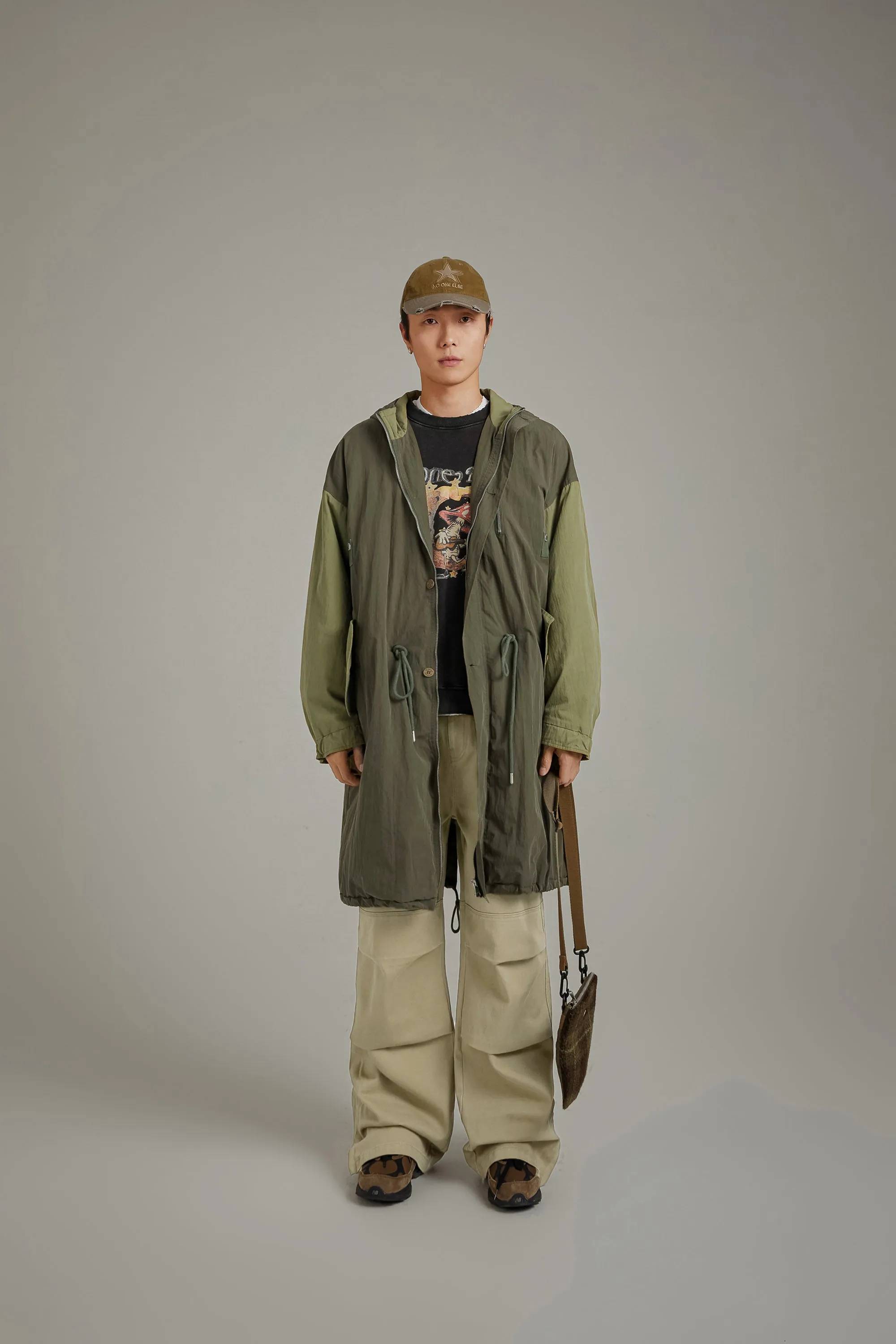 Color Combination Hooded Jacket