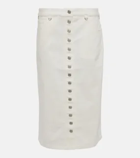 Denim midi skirt multiflex Courrèges, white