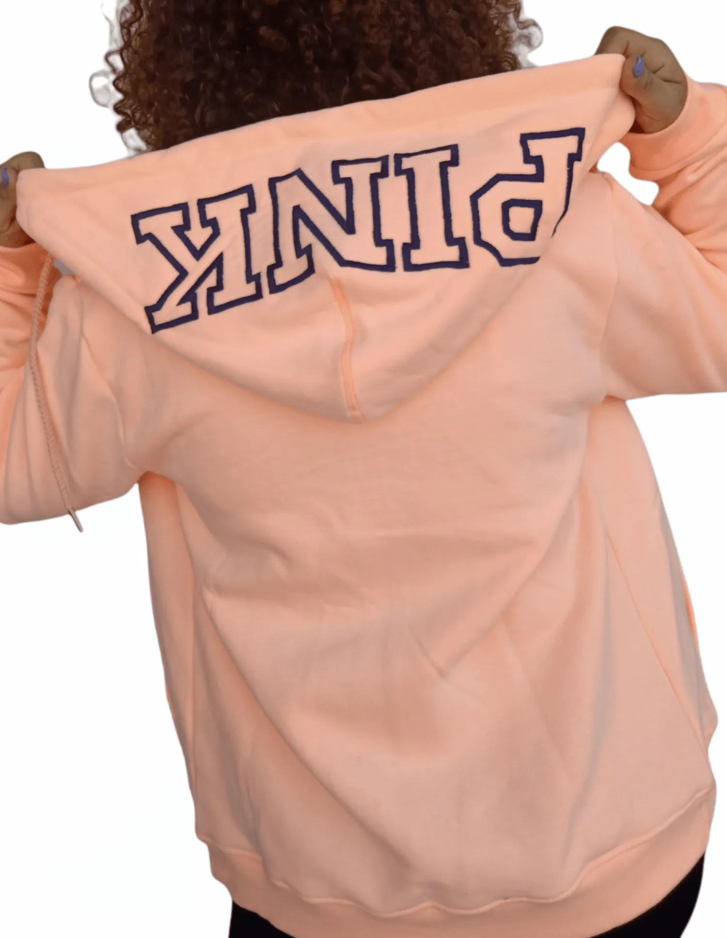 PINK Women Hoodie Jacket - Neon Saumon